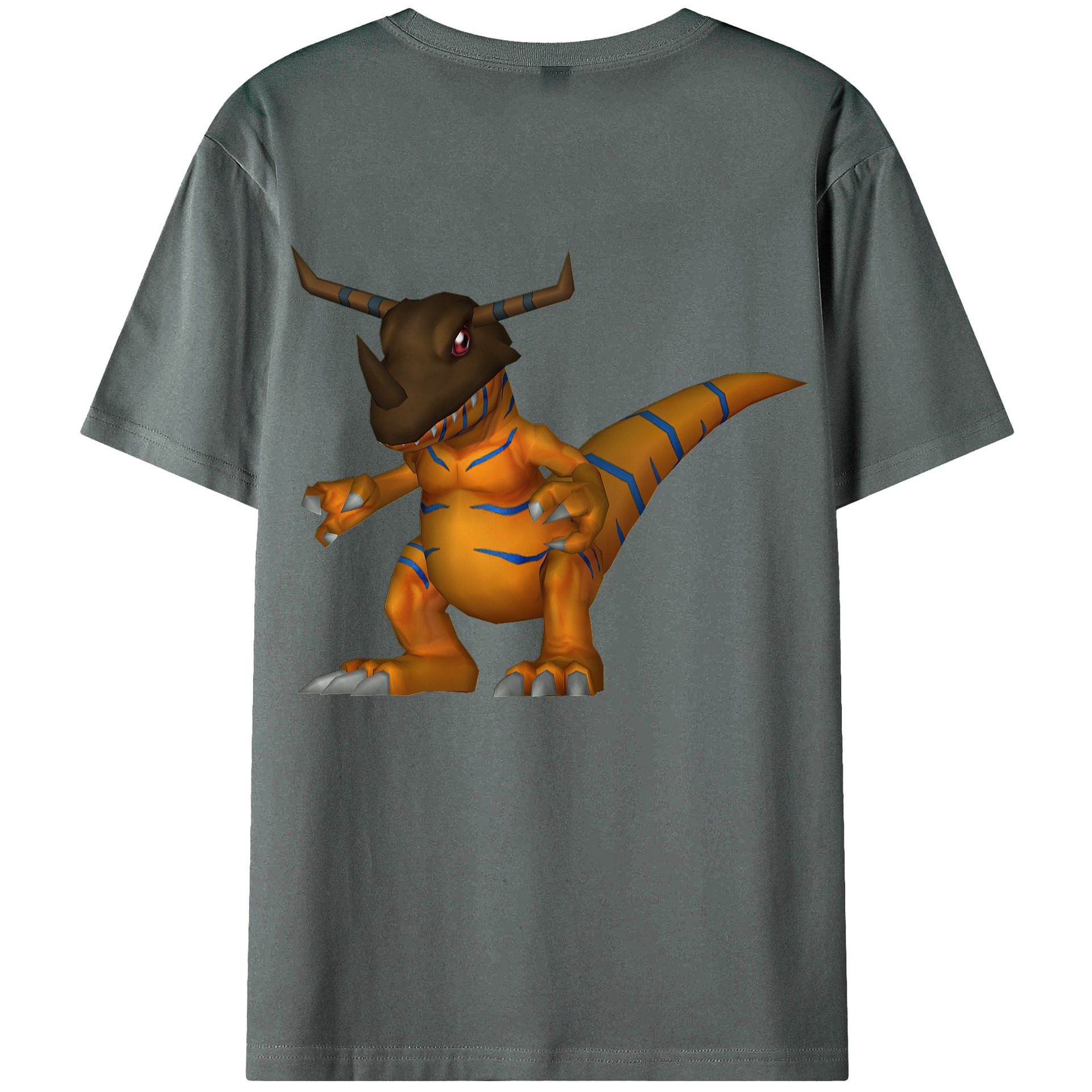 （画像用） Digimon デジタルモンスター/デジモン 綿100％ メンズ半袖Tシャツ（バックプリント） 通気性